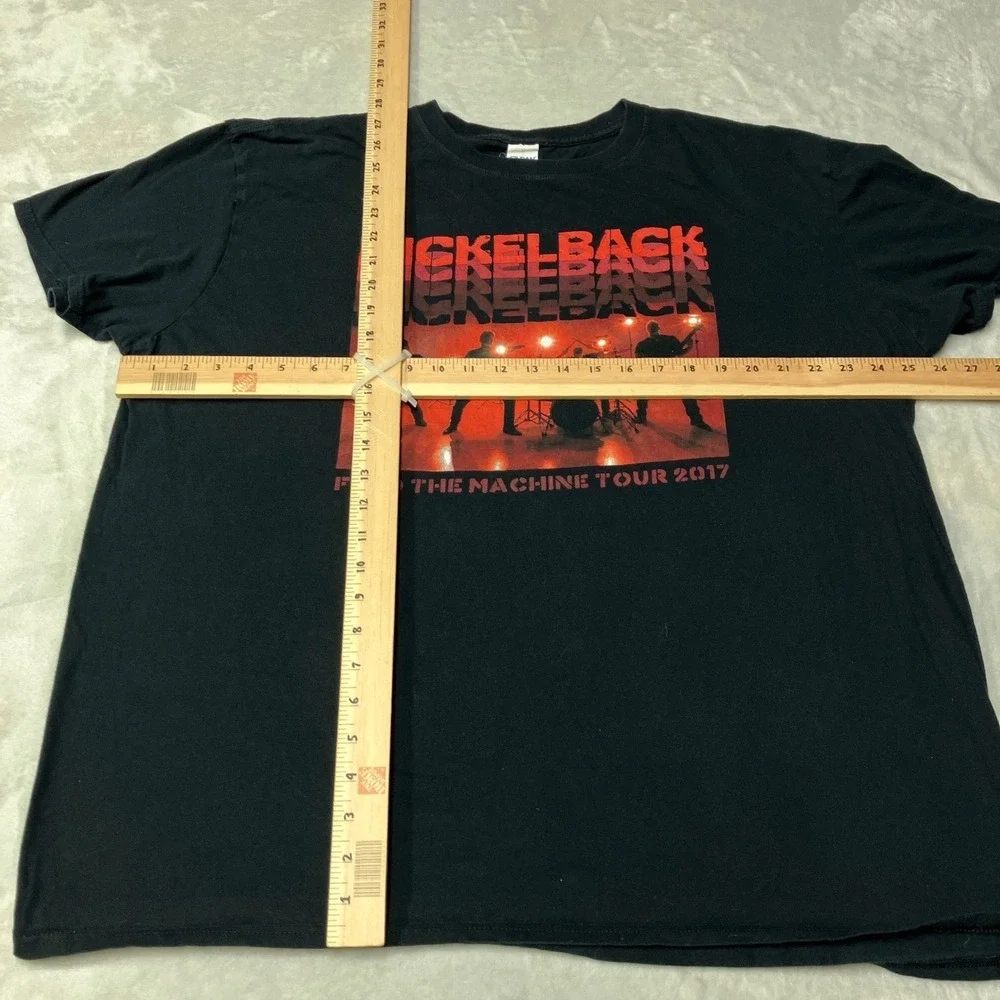 Nickelback Feed The Machine Tour 2017 T-Shirt Graphic Black Gildan Tee Mens 2XL